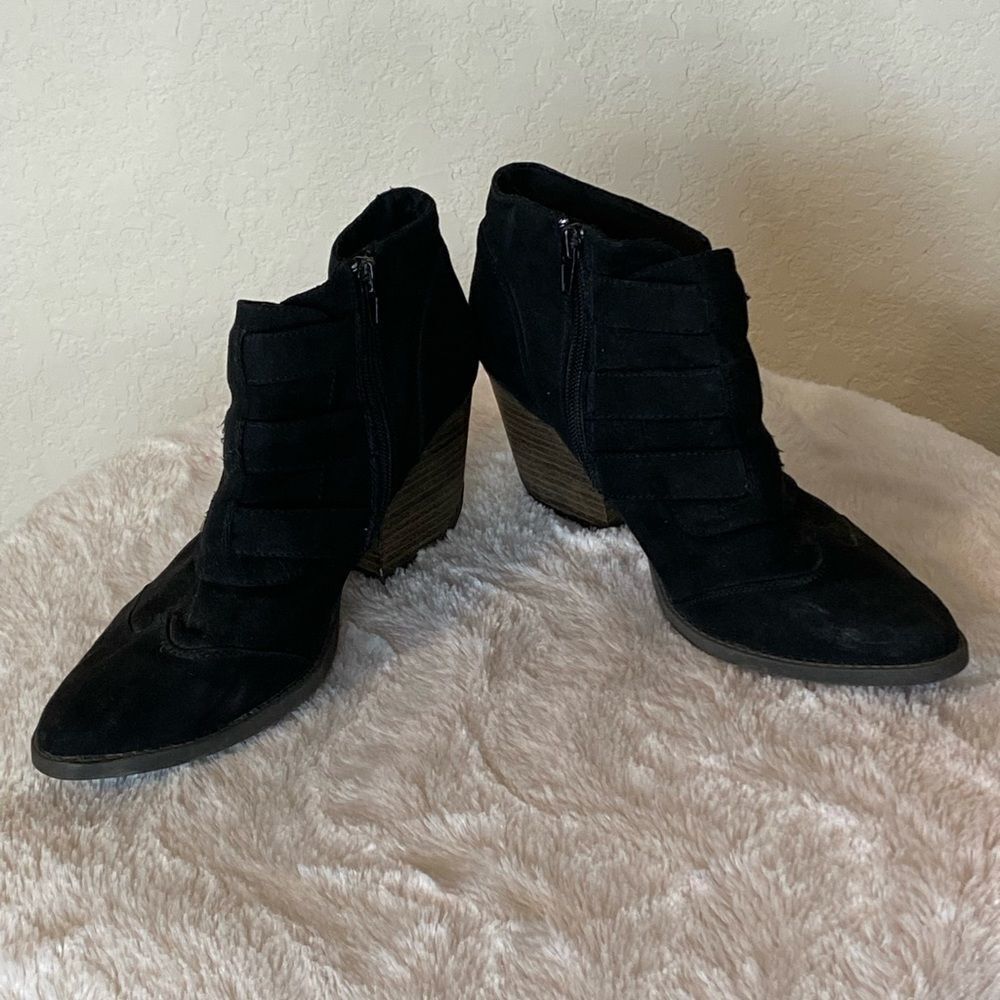 Qupid  Ankle Booties with Silver Buckles - Picture 3 of 8